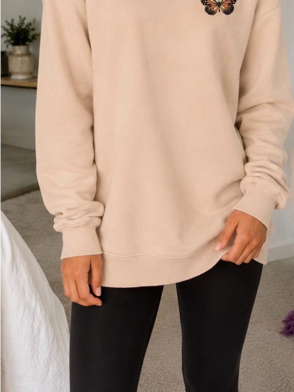 Volcom Beige Butterfly Sweatshirt